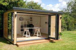 Portable home office shipping container