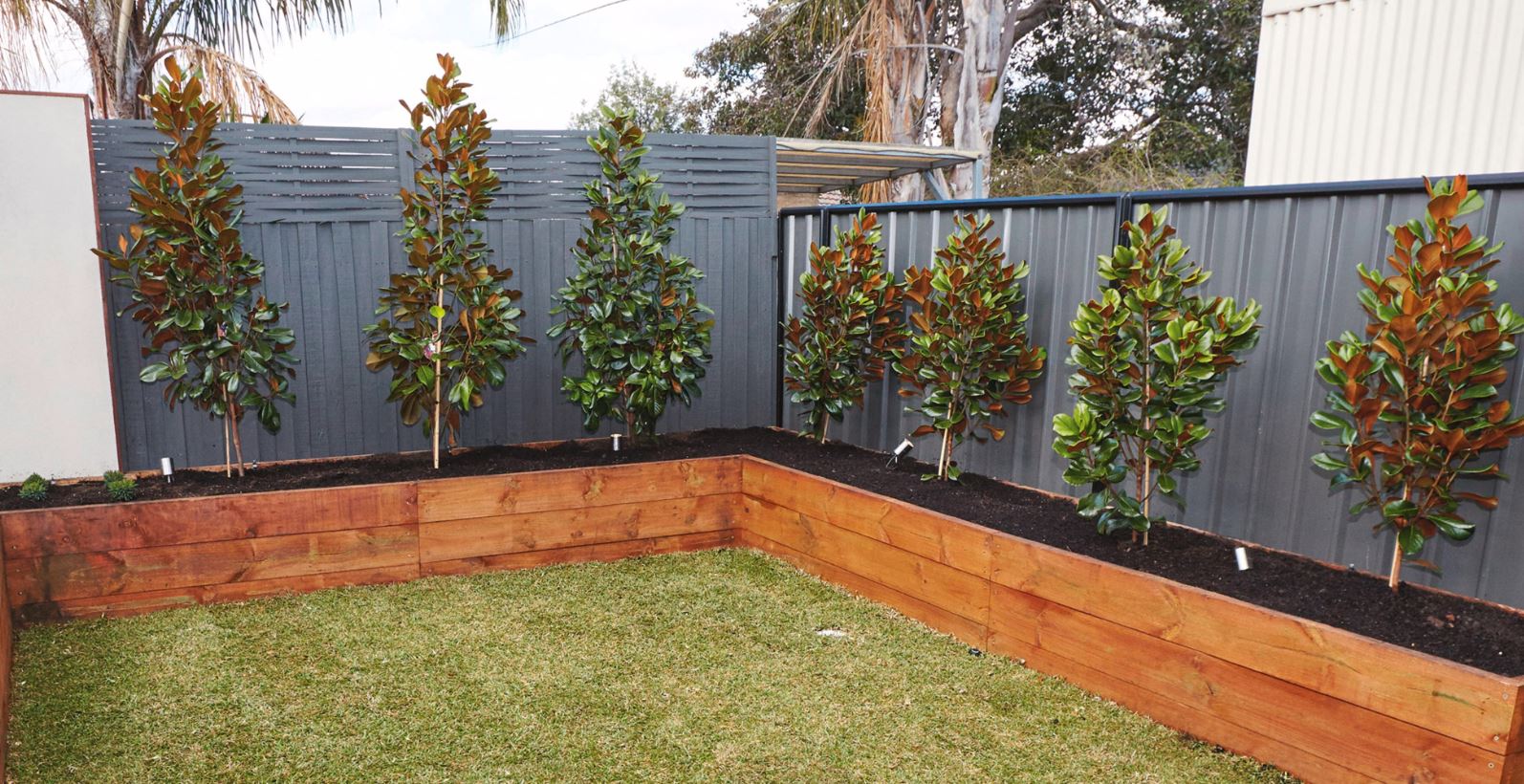 Raised Garden Bed Along The Fence